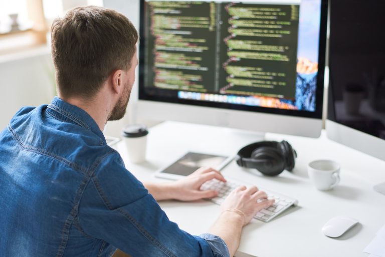Person working on UI/UX of a website
